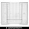 mDesign Dual Expandable 6-Section Kitchen Drawer Utensil Tray - Clear
